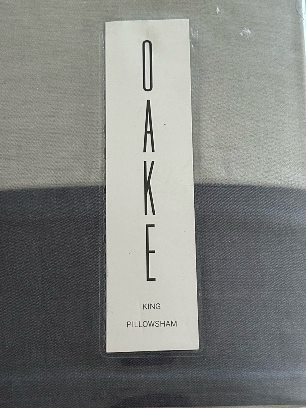 Set of 2 - NEW OAKE Bedding 100% Cotton King Pillows Shams in Two-Tone Gray